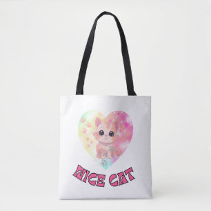 Cute cat eyes tote bag