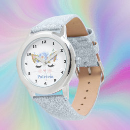 Cute cat face add name watch