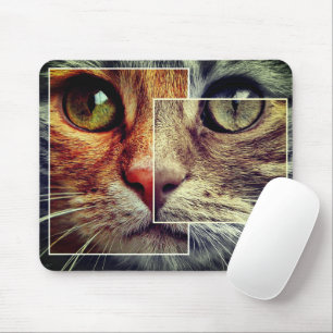 Cute Cat Face Collage Mousepad