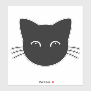 Cute cat face Custom-Cut Vinyl Stickers