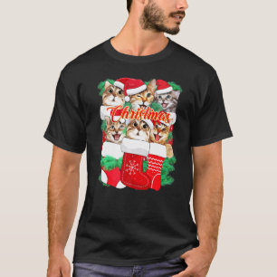 Cute Cat Face Expressions Christmas Cat T-Shirt