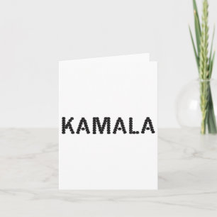 Cute Cat Face Kamala Letter Funny Design Card