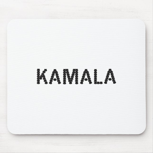 Cute Cat Face Kamala Letter Funny Design  Mouse Mat (Front)