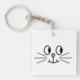 Cute Cat Face. Key Ring