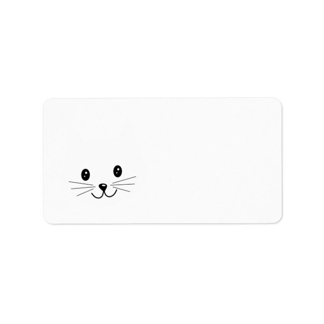 Cute Cat Face. Label (Front)