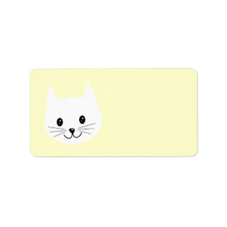 Cute Cat Face. Label