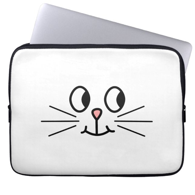 Cute Cat Face. Laptop Sleeve (Front)