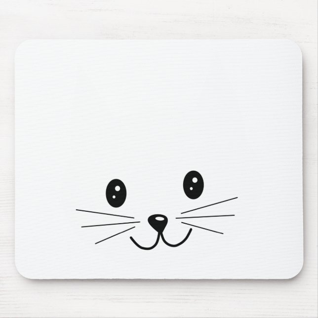 Cute Cat Face. Mouse Mat (Front)