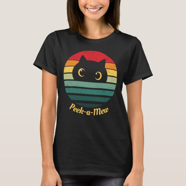 Cute Cat Face Peek a Mew T-Shirt (Front)