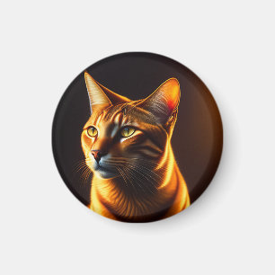 Cute Cat Face Portrait Painting Gift Magnet