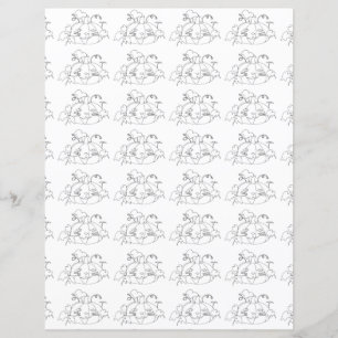 Cute Cat Face Pumpkins Halloween Scrapbook Paper