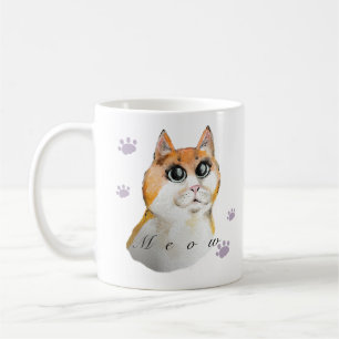 Cute Cat Face. Red cat.  Coffee Mug