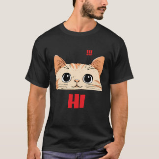 Cute Cat Face Short Sleeve T-Shirt | Unisex Black 