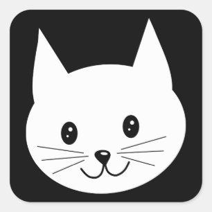 Cute Cat Face. Square Sticker