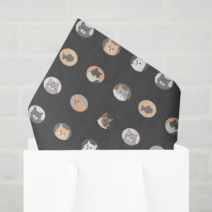 Cute Cat Face Tissue Paper with Cat Pattern