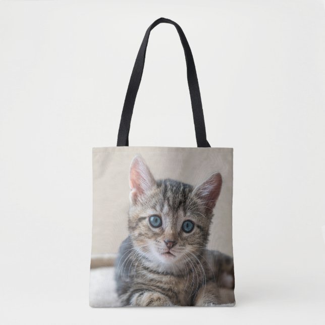Cute Cat Face Tote Bag (Front)