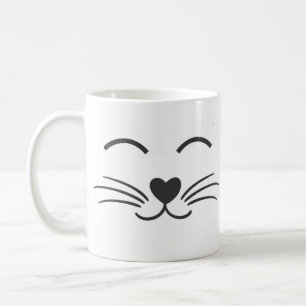 Cute Cat Face With Wiskers Coffee Mug