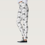 Cute Cat Faces Grey Cat Lovers Leggings<br><div class="desc">Sweet cat faces in shades of grey on patterned leggings.</div>