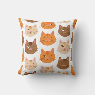 Cute Cat Faces Pattern Cushion
