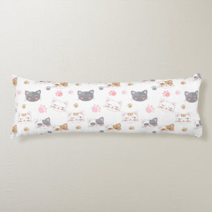 Cute cat faces smiling cats pattern body cushion