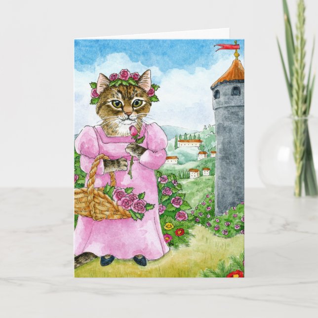 Cute Cat Fairy Tale Rapunzel card (Front)