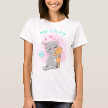 Cute cat family cat mum tshirt, Best mum ever gift