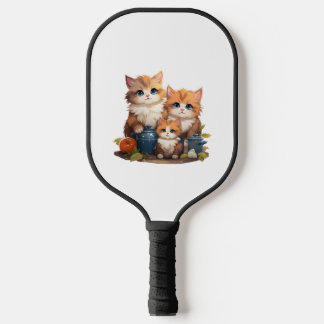 Cute cat family cooking   pickleball paddle