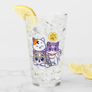 Cute Cat Family Glass
