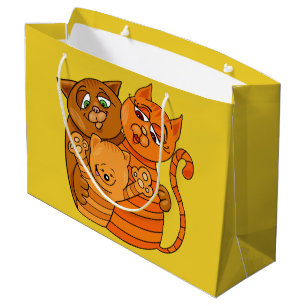 Cute Cat Family large gift bag