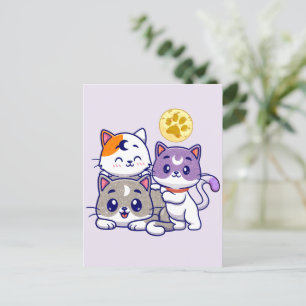 Cute Cat Family Postcard