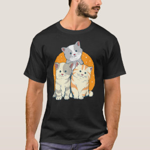 Cute Cat Family Three Baby Kittens Gift For Cat Ow T-Shirt