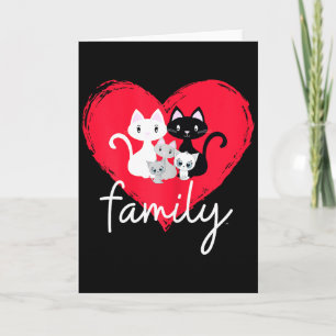 Cute Cat Family Valentine Day Card