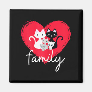 Cute Cat Family Valentine Day Magnet