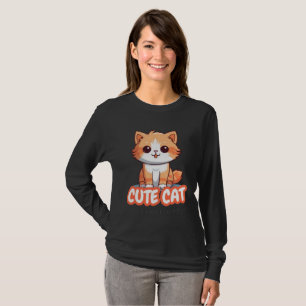 "Cute Cat Fashion Print – Stylish Kitty Design for T-Shirt