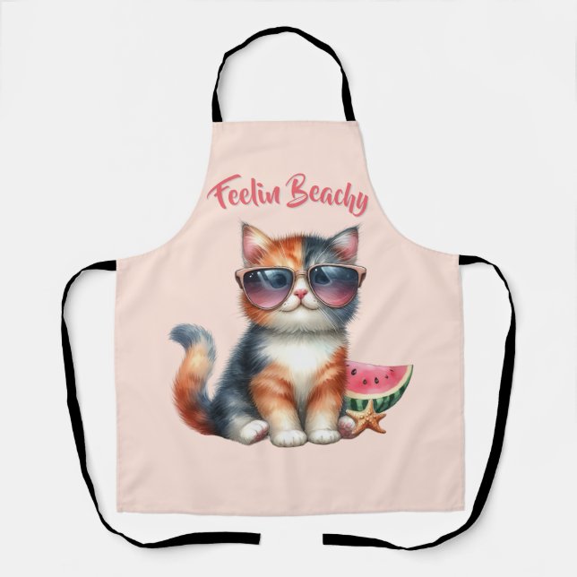Cute Cat Feelin Beachy Apron (Front)