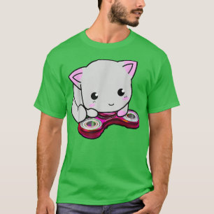 Cute Cat Fidget Spinner Girl Toy Hand ADD ADHD T-Shirt