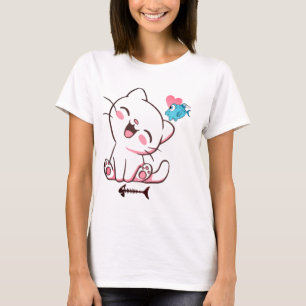 Cute cat,fish,Fishbone T-Shirt