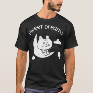 Cute cat fishing on the moon T-Shirt