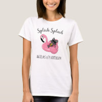 Cute Cat Flamingo Kids Birthday Pool Party