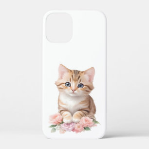 Cute Cat Floral Whimsical Feline Blossoms  iPhone 12 Mini Case