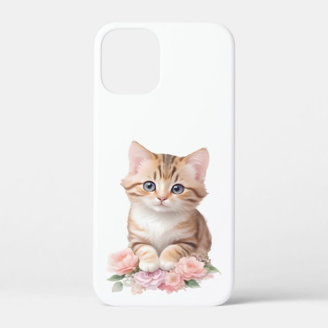Cute Cat Floral Whimsical Feline Blossoms  Case-Mate iPhone Case (Back)