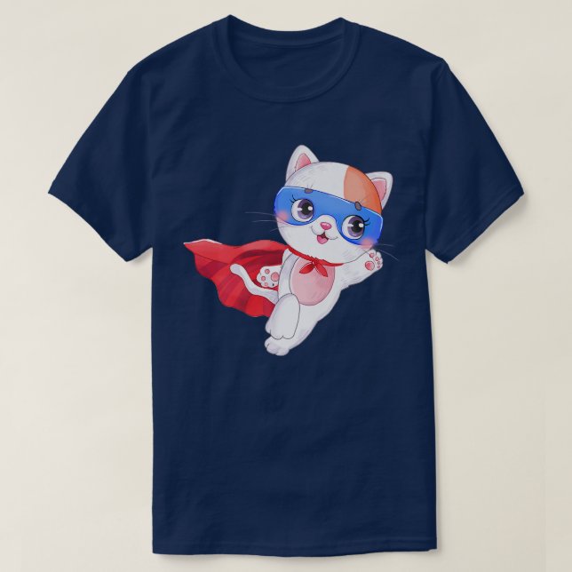 Cute Cat Flying Through Air Funny Cat Gifts For Ca T-Shirt (Design Front)