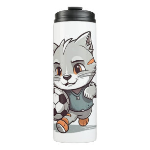 Cute Cat Footballer Classic T-Shirt Thermal Tumbler