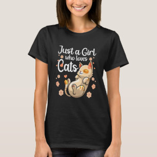 Cute Cat For Girls Women Kids Kitty Lady T-Shirt