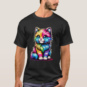 Cute Cat for Kitten Lovers Colourful Art Kitty Ado T-Shirt