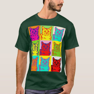 Cute Cat for kitten lovers Colourful Art  T-Shirt