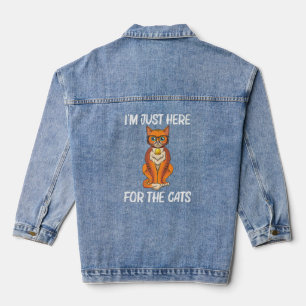 Cute Cat For Men Women Kitten Feline Pet Cat Denim Jacket