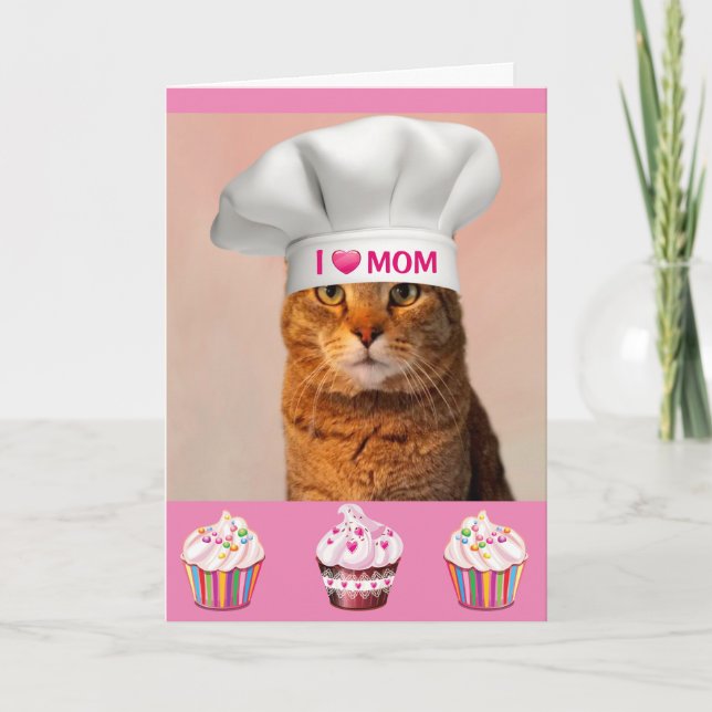 Cute Cat "For Mum" Birthday Card (Front)