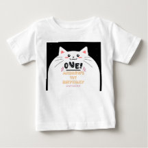 Cute Cat Frame Sparkling Stars 1st Birthday
