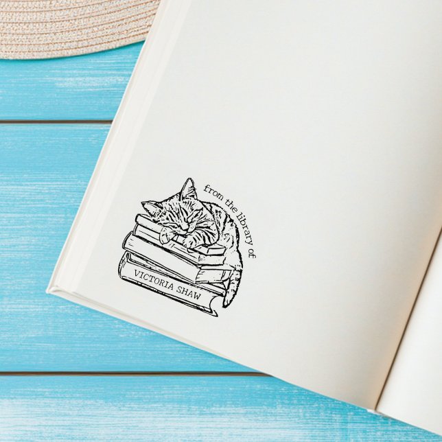 Cute Cat From the Library Of Bookmark Rubber Stamp (Creator Uploaded)